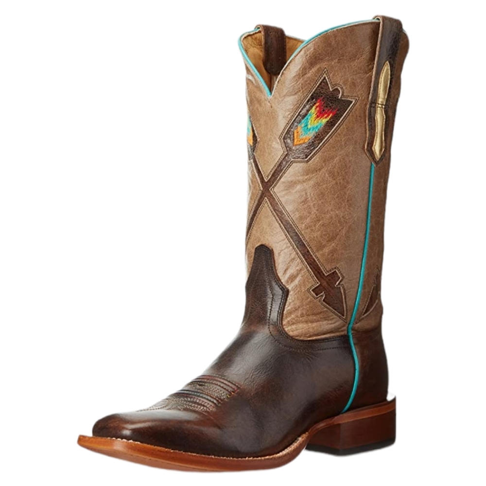 JOHNNY RINGO JR922-38 distressed brown/tan  Arrow cowgirl boots square toe sz 5B